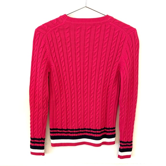 TOMMY HILFIGER
Cotton Cable-Knit Sweater, pink and navy - Picture 3 of 4